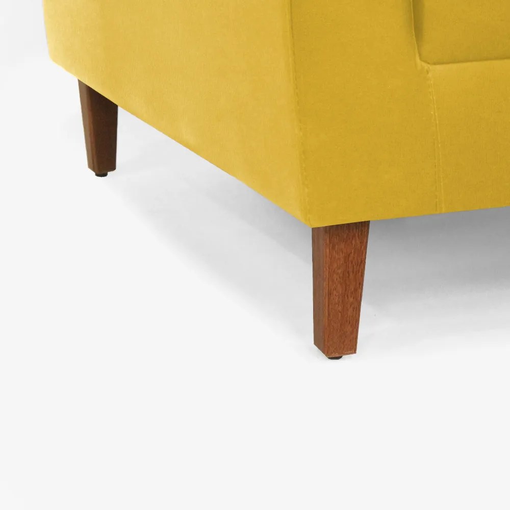 Conjunto 2 Poltrona Decorativa Gabriela Suede Amarelo