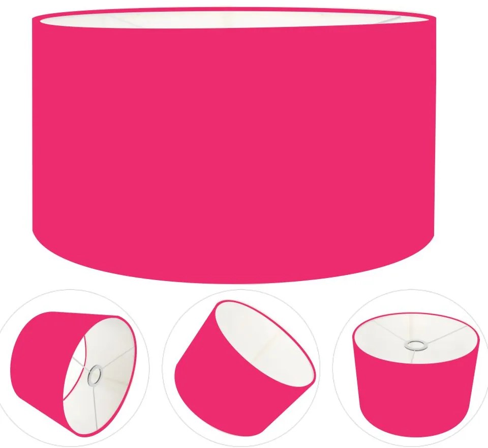Cúpula abajur cilíndrica cp-8024 Ø50x25cm rosa pink