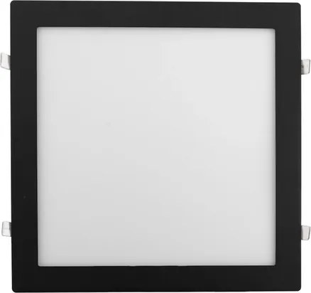 Plafon Led De Embutir Quadrado Preto 24w Moldura - LED BRANCO QUENTE (3000K)