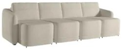 Sofá Cama Casal para Sala 356cm Polska Z08 Boucle Bege - Mpozenato