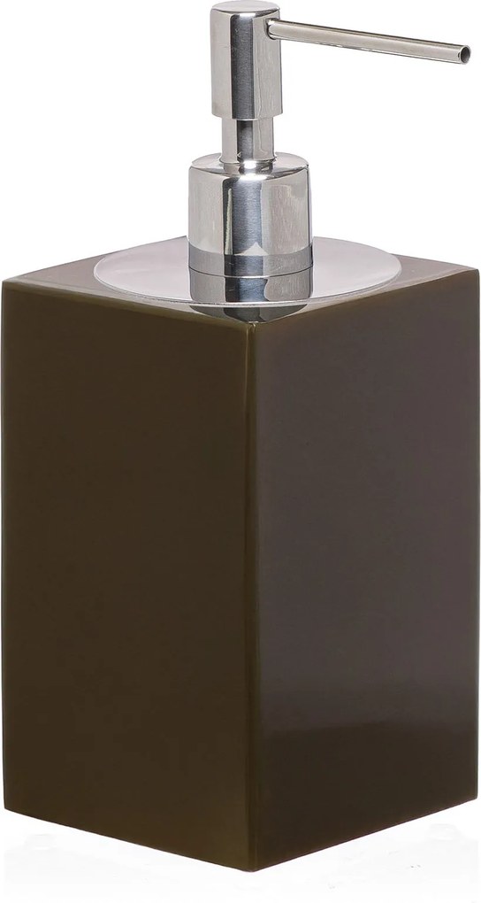 Porta Sabonete Líquido Davos Resina Marrom Esverdeado - Cromado  Cromado
