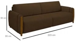 Conjunto Sofá 3 Lugares 223cm e Poltrona 98cm Amaranto Z32 Veludo Marr