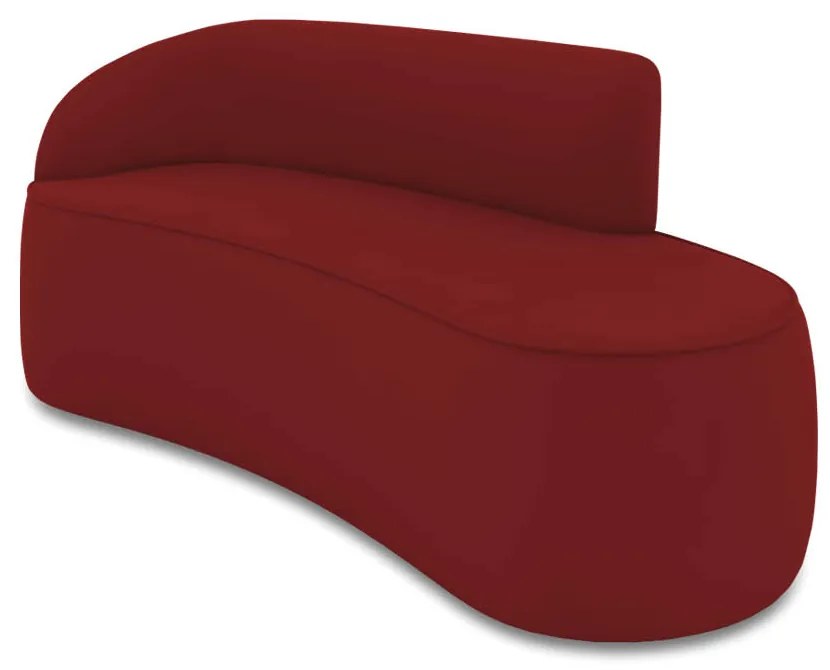 Sofá 3 Lugares Orgânico 180 cm Morgan Veludo D03 - D'Rossi - Marsala