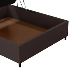 Base para Cama Box Baú Casal 138x188cm Hit Z04 Sintético Marrom - Mpoz