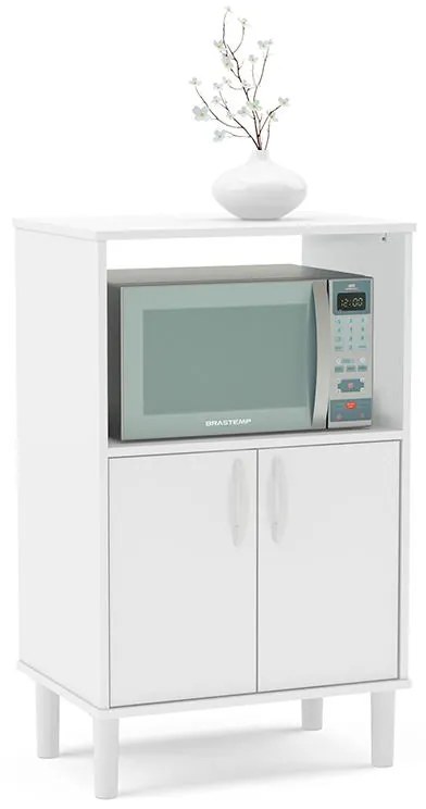 Balcão Armário Cozinha Cerro Largo 2 Portas 1 Nicho - Branco