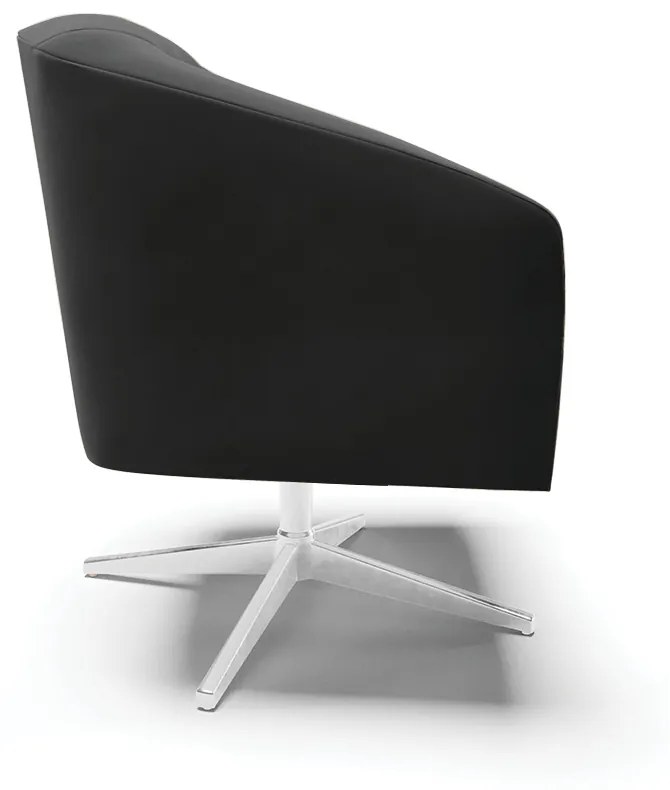 Poltrona Decorativa Giratória Cromada Stella Veludo D03 - D'Rossi - Preto