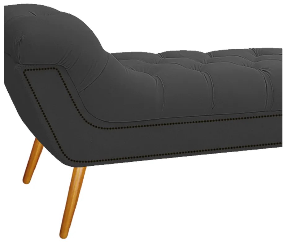 Calçadeira Estofada Veneza 140 cm Casal Corano Cinza - ADJ Decor