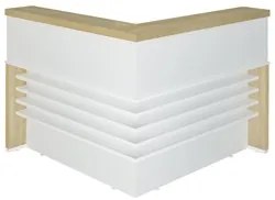 Balcão de Atendimento em L 147x147cm Corp A06 Carvalho/Branco - Mpozen