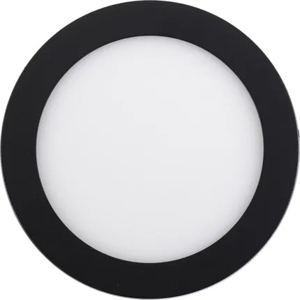 Plafon Led De Sobrepor Redondo Preto 12w 6000k Moldura