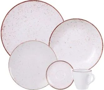 Aparelho de Jantar Tramontina Rústico Marrom Porcelana 20 Peças