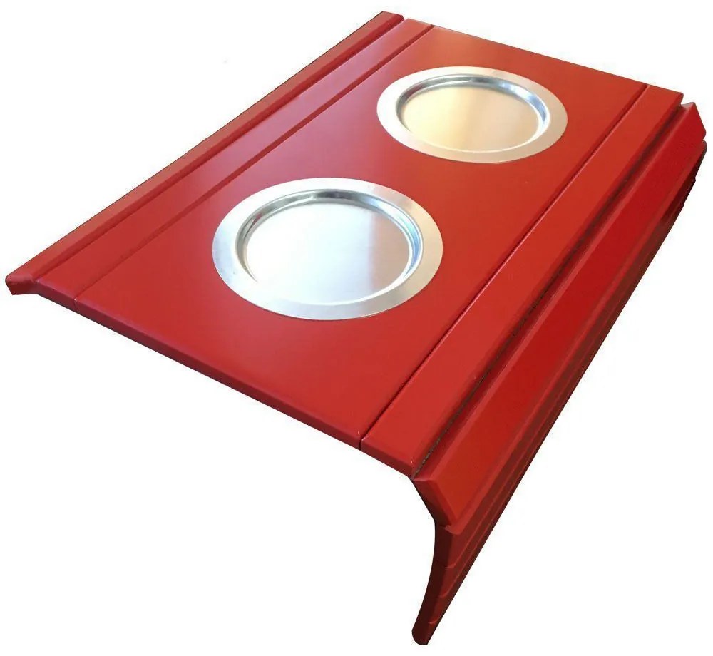 Bandeja Esteira para Braco de Sofa Porta Copo Aluminio Vermelho - D'Rossi