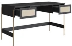 Mesa Escrivaninha Home Office Pé Metal Arlo A10 Nero/Dourado - Mpozena