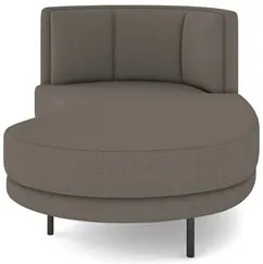 Chaise Longue Divã 164cm Braço Esquerdo Logus D06 Bouclê Bege Escuro -
