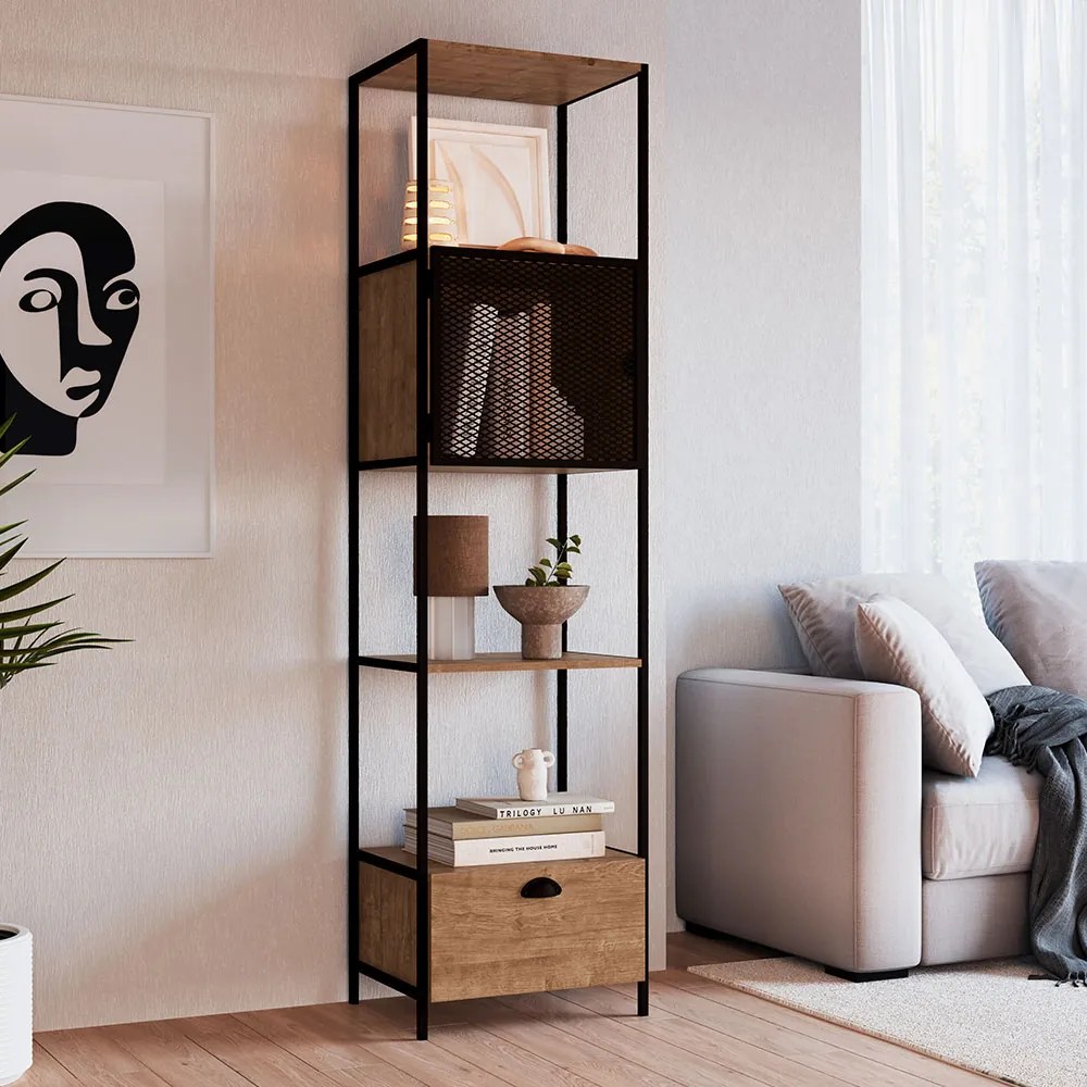 Estante 02 Portas New 180 cm Vermont e Preto - D'Rossi