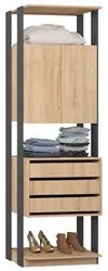 Guarda Roupa Closet Clothes 1006 2 Portas Carvalho/Espresso - BE Mobil