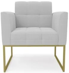 Namoradeira e Poltrona Industrial Dourado Ana Bouclé Cinza - Ibiza