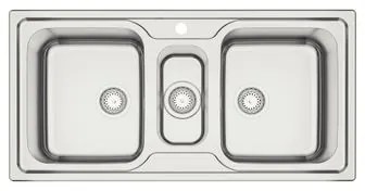 Cuba de Sobrepor Tramontina Marea Deep 2.5C 34 Aço Inox Acetinado 100 x 50 cm Furo para Torneira