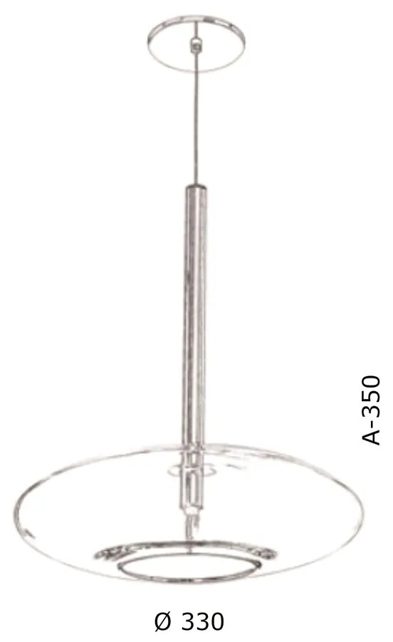 Pendente Vidro Oval Flat Aberto Ø33X35Cm Metal E Vidro 01Xg9 |Old Arti... (GRAFITE / CROMADO, CLEAR (TRANSPARENTE))