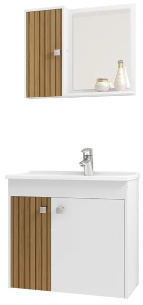 Conjunto Para Banheiro Munique Branco Ripado – Bechara Móveis