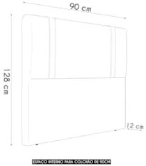 Cabeceira Cama Box Solteiro 90cm Estofada Glory Boucle Cinza Z04 - Mpo