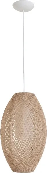 Pendente Juta Rústica Bege E Off White Ø26cm