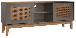 Rack Safira 1.35 Cinza Perola/Noce - Casa D Móveis