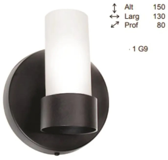 Arandela Fence Vertical Vidro Tubo 13X8X15Cm 1Xg9 - Old Artisan Ar-565... (DOURADO FOSCO / DOURADO BRILHO)