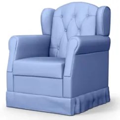 Poltrona de Amamentação Balanço e Puff Lucy Z39 Sintético Azul - Mpoze