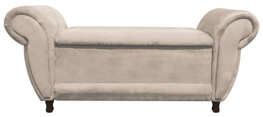 Recamier com Baú Itália Namoradeira Calçadeira Suede - D'Rossi - Bege