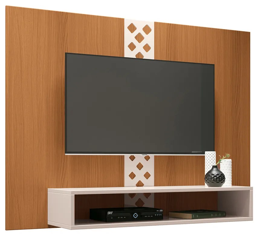 Painel Suspenso Decorativo Form TV até 47 Pol Cinamomo/Off White G26 - HB Móveis