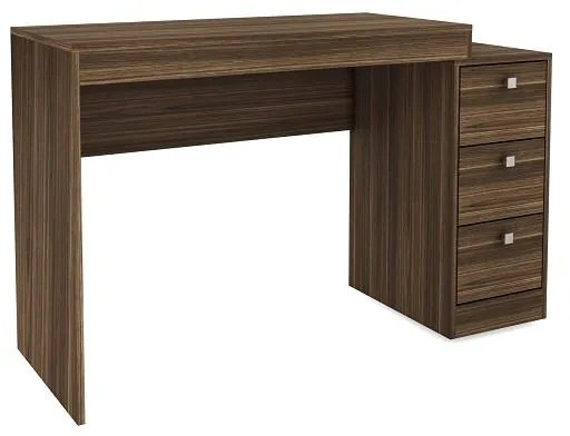 Mesa Escrivaninha Home Office 3 Gavetas Escritório Castanho