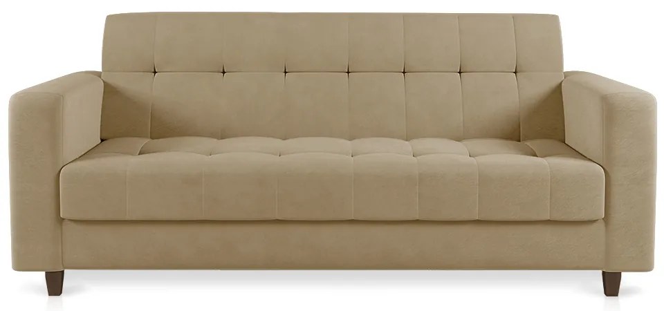 Sofá 03 Lugares Arezzo Suede Pés Chanfrado Tabaco - D'Rossi - Marrom Rato
