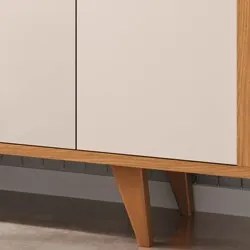 Balcão Aparador Buffet 4 Portas Sinfonia H01 Off White/Cinamomo - Mpoz