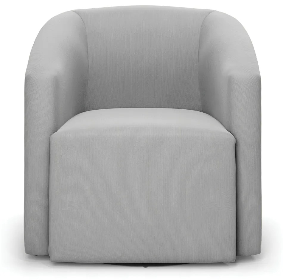 Poltrona Decorativa Base Giratória Stella Max Suede D03 - D'Rossi - Cinza