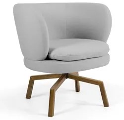 Kit 2 Poltronas Decorativas Base Ka Giratória Melissa Linho C-315 Cinz