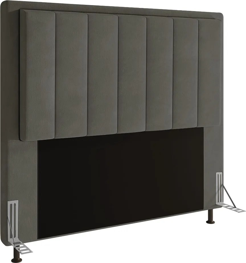 Cabeceira Casal King Cama Box 195cm  para Quarto Opala Suede M11 - D'Rossi - Grafite