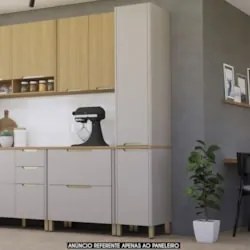 Paneleiro Armário de Cozinha 40cm 2 Portas Marina Cinammon L01 - Mpoze