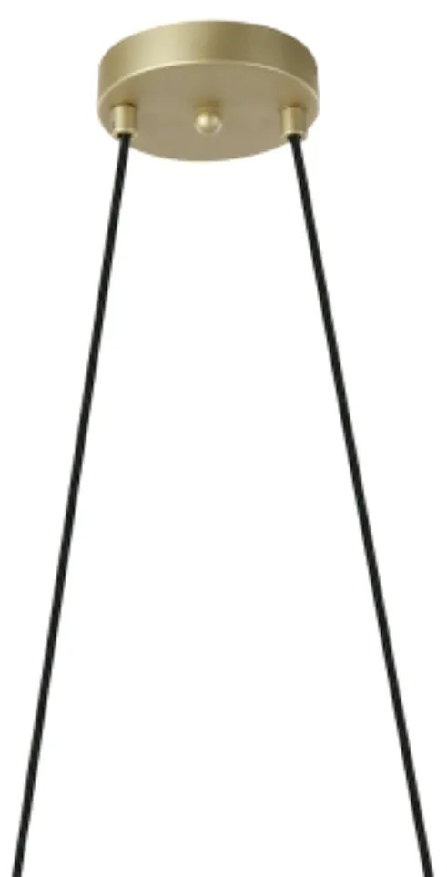 Pendente Cacau 98,5X14X13Cm 3Xg9 Dourado Fosco Vidro Branco - Bella Il...