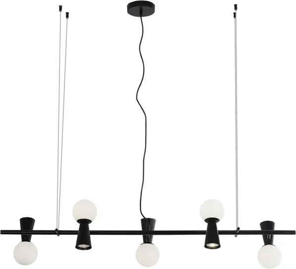 Pendente Aluminio Vidro Preto Sears