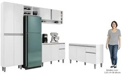 Cozinha Compacta Vanessa e Balcão Gabinete Sem Tampo Tatiane 120cm Bra