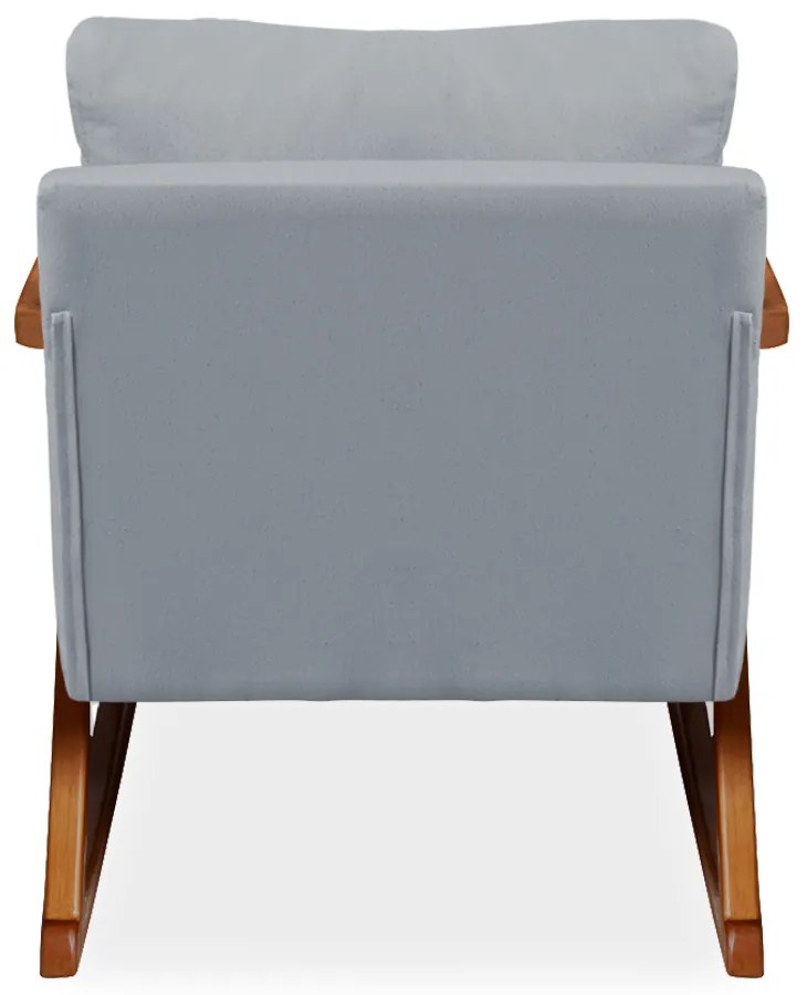 Poltrona Mona Amber Balanço Veludo Cinza