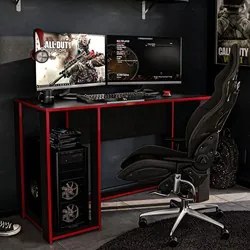 Mesa Para Computador Notebook Desk Game Singapura Preto/Vermelho - Pol