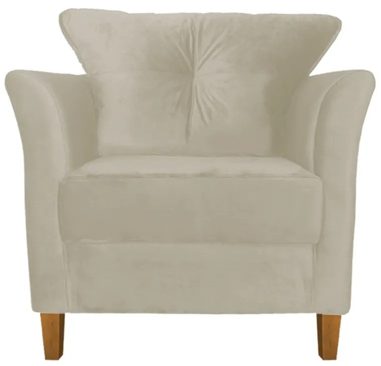 Kit Sofá Namoradeira + 2 Poltronas Ibis Decorativa Suede Bege