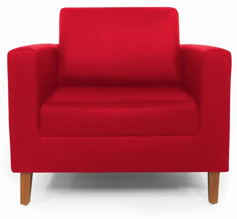 Poltrona Decorativa Gabriela Suede Vermelho