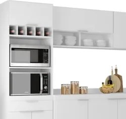 Armário de Cozinha Com Tampo CP06 390cm Pérola Branco Z34     - Mpozen