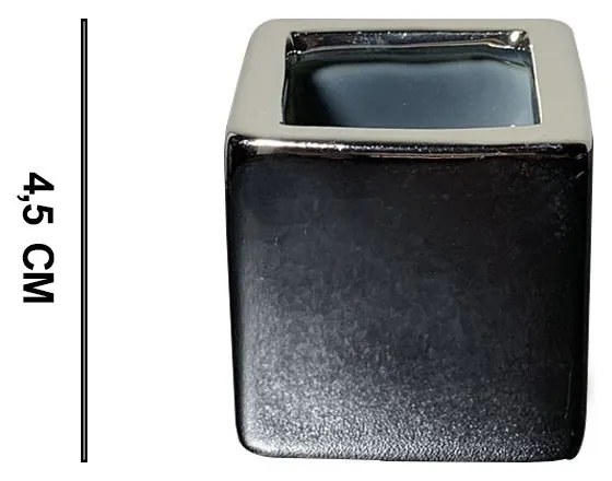 Vaso em Cerâmica Prata 4,5cm - D'Rossi