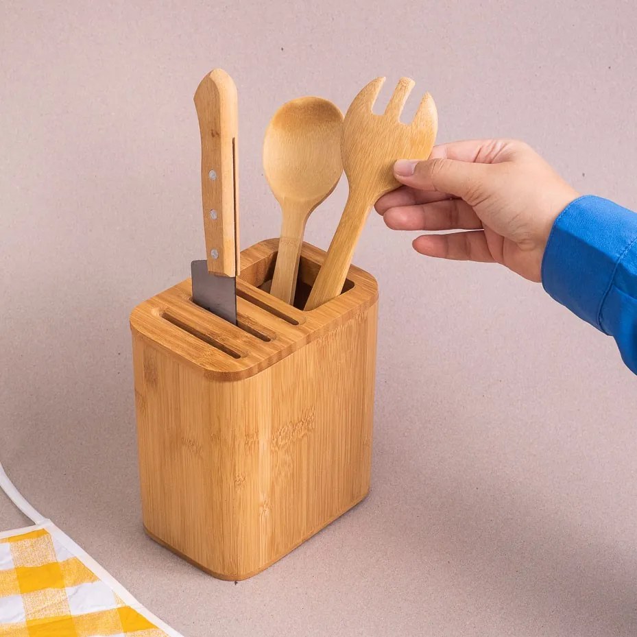 Porta Faca e Utensílios de Bambu