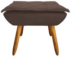 Kit 2 Poltronas Decorativas Pés Palito com Puff Opla Suede Marrom - Ib