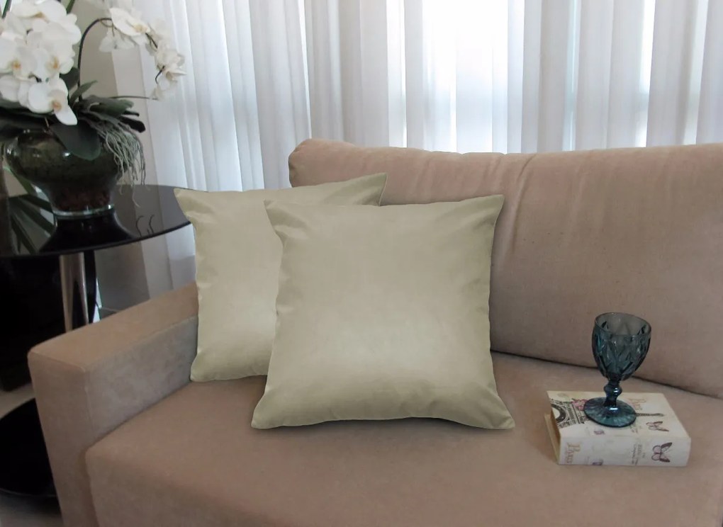 Almofada Decorativa 40x40 Tecido Suede Bege