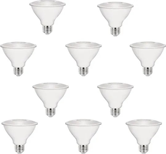 Kit 10 Lâmpadas Par30 Led 9W E27 940Lm 25° 6500K